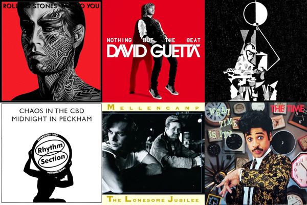 August 24th album covers: Tattoo You, Nothing But The Beat, 6 Feet Beneath The Moon, Midnight In Peckham, The Lonesome Jubilee, What Time Is It?