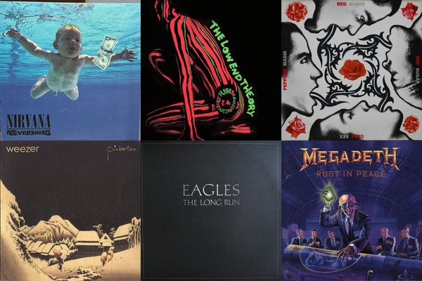 September 24th album covers: Nevermind, The Low End Theory, Blood Sugar Sex Magik, Pinkerton, The Long Run, Rust In Peace